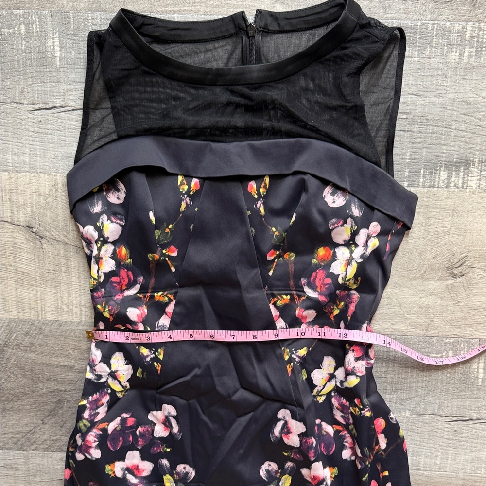 Karen Millen Black Dress with Pink Floral Design - Picture 9 of 9